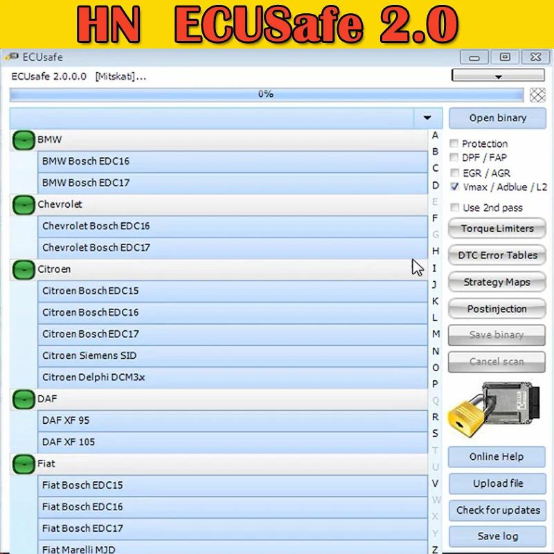 ڵ  Ʈ ECUSafe 2.0 Ʈ, ECU α׷   Ʈ, CD DVD 32GB USB, 2024 ֽ